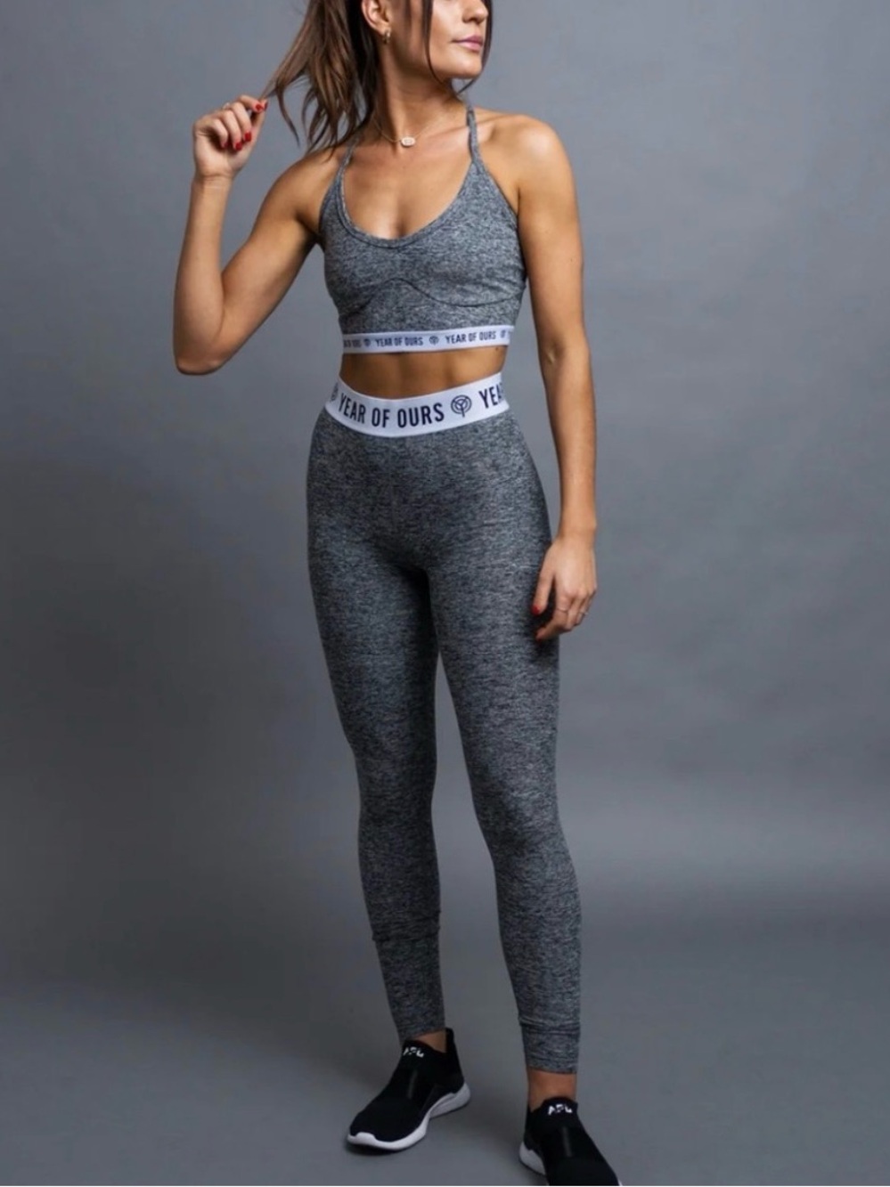 YEAR OF OURS™ Stretch Skater Leggings in Heather Grey Size Medium